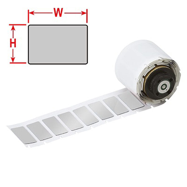 M71EP-3-7593-SL Engraved Plate Replacement labels for BMP71 Printer Silver Gloss Polyethylene-Foam Laminate - Labelzone