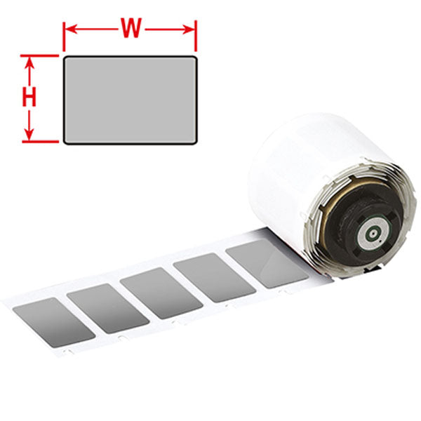 M71EP-4-7593-SL Engraved Plate Replacement labels for BMP71 Printer Silver Gloss Polyethylene-Foam Laminate - Labelzone