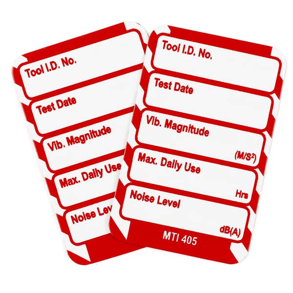Brady Scafftag Microtag Inserts Vibration Noise Level White on Red 30mm x 47mm