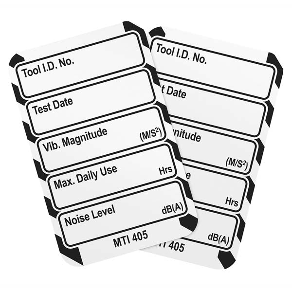 Brady Scafftag Microtag Inserts Vibration Noise Level Black on White 30mm x 47mm