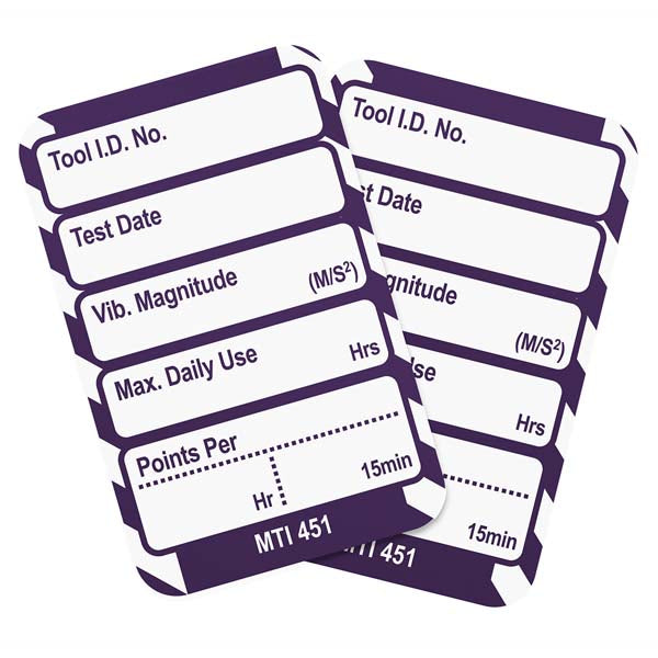 Brady Scafftag Microtag Inserts Vibration Points Per Hour White on Purple 30mm x 47mm