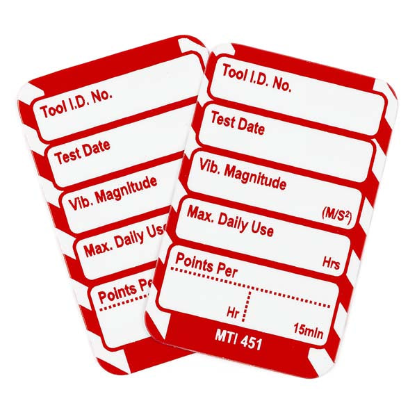Brady Scafftag Microtag Inserts Vibration Points Per Hour White on Red 30mm x 47mm