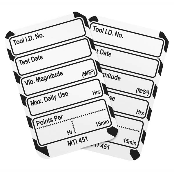 Brady Scafftag Microtag Inserts Vibration Points Per Hour Black on White 30mm x 47mm