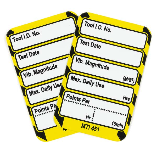 Brady Scafftag Microtag Inserts Vibration Points Per Hour Black on Yellow 30mm x 47mm