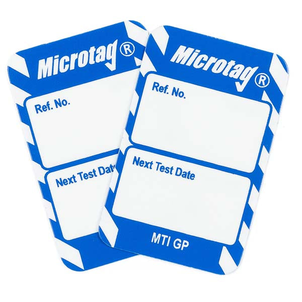 Brady Scafftag Microtag Inserts Electrical Identification - Next Test Date White on Blue 30mm x 47mm