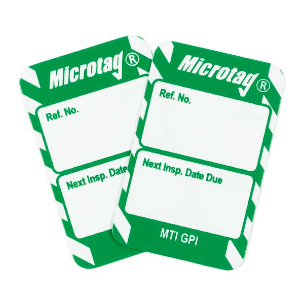 Brady Scafftag Microtag Inserts Electrical Identification - Next Test Date White on Green 30mm x 47mm