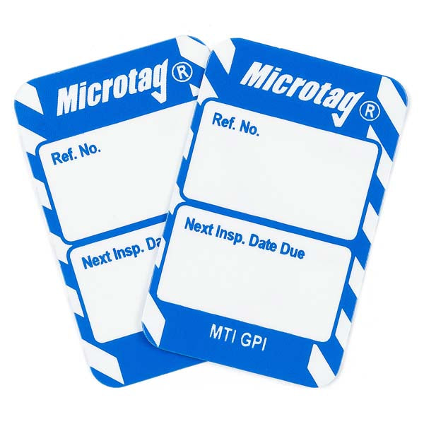 Brady Scafftag Microtag Inserts Inspection Date Due White on Blue 30mm x 47mm