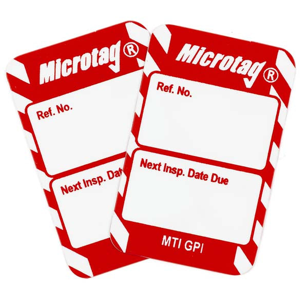 Brady Scafftag Microtag Inserts Inspection Date Due White on Red 30mm x 47mm