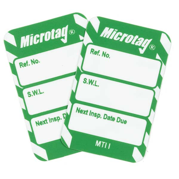 Brady Scafftag Microtag Inserts SWL Next Inspection Date Due White on Green 30mm x 47mm