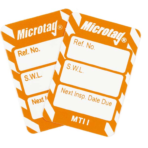 Brady Scafftag Microtag Inserts SWL Next Inspection Date Due White on Orange 30mm x 47mm