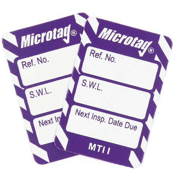 Brady Scafftag Microtag Inserts SWL Next Inspection Date Due White on Purple 30mm x 47mm