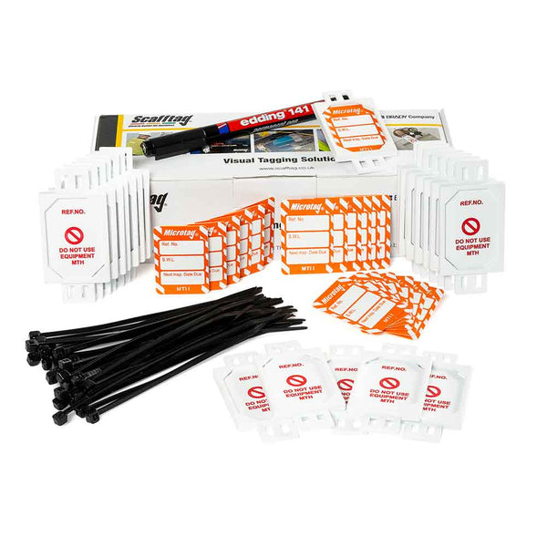 832006 Brady Scafftag Microtag Kit Safe Working Load Next Inspection Date Due White on Orange
