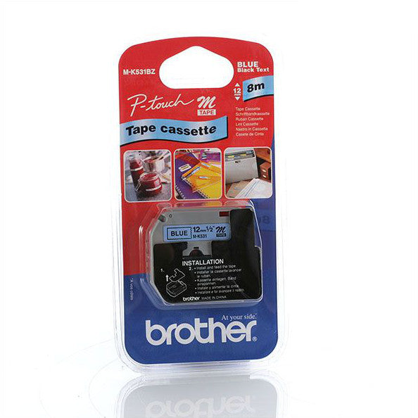 Brother MK-531BZ - 12mm Black on Blue Brother M Tape - Labelzone