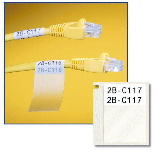 710116 - White-Transparent MiniMark Wire & Cable Markers - 63.5mm x 38.1mm - Labelzone