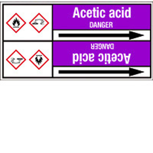 N006997 Brady White on Violet Acetic acid Clp Pipe Marker On Roll