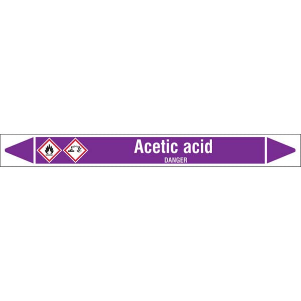 N006999 Brady White on Violet Acetic acid Clp Pipe Marker On Roll