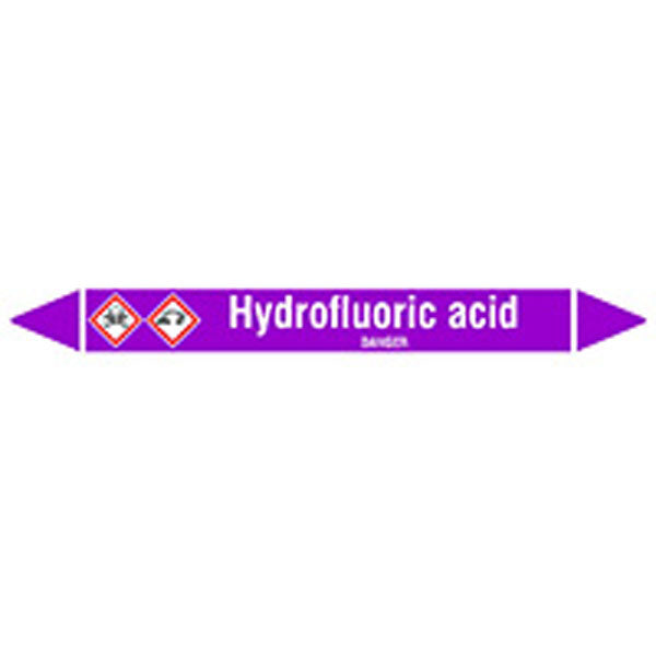 N007018 Brady White on Violet Hydrofluoric acid Clp Pipe Marker On Card