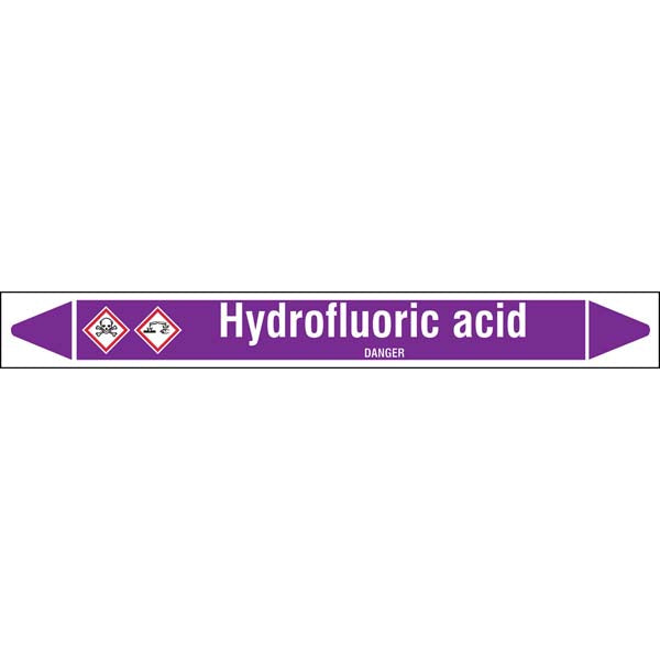 N007023 Brady White on Violet Hydrofluoric acid Clp Pipe Marker On Roll