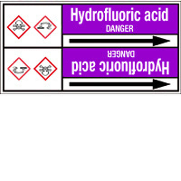 N007024 Brady White on Violet Hydrofluoric acid Clp Pipe Marker On Roll