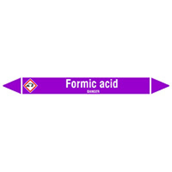 N007029 Brady White on Violet Formic acid Clp Pipe Marker On Card