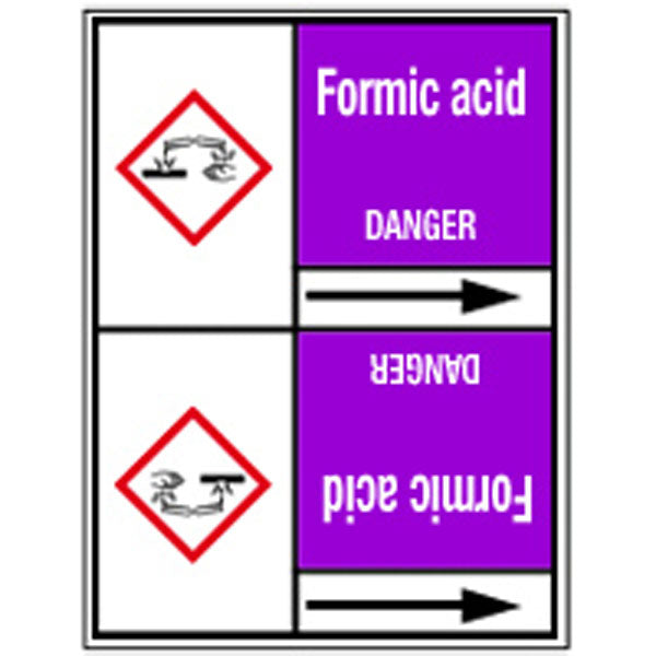 N007031 Brady White on Violet Formic acid Clp Pipe Marker On Roll