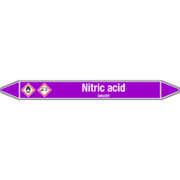 N007048 Brady White on Violet Nitric acid Clp Pipe Marker On Card
