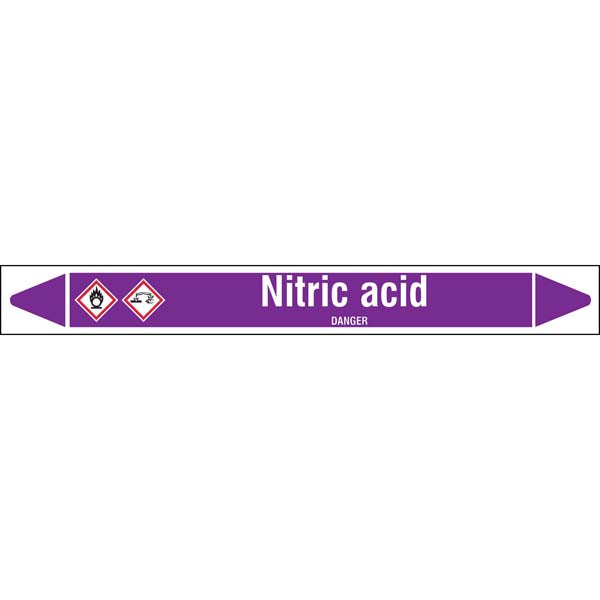 N007054 Brady White on Violet Nitric acid Clp Pipe Marker On Roll