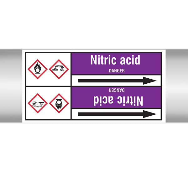 N007055 Brady White on Violet Nitric acid Clp Pipe Marker On Roll