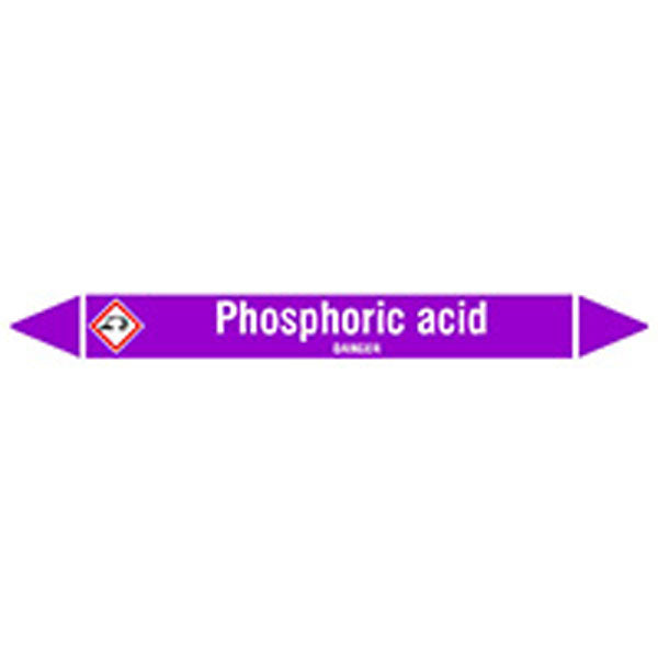 N007071 Brady White on Violet Phosphoric acid Clp Pipe Marker On Card