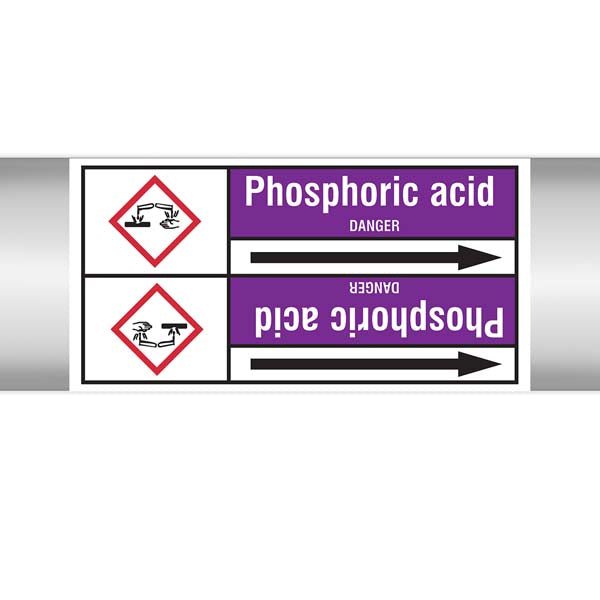 N007077 Brady White on Violet Phosphoric acid Clp Pipe Marker On Roll
