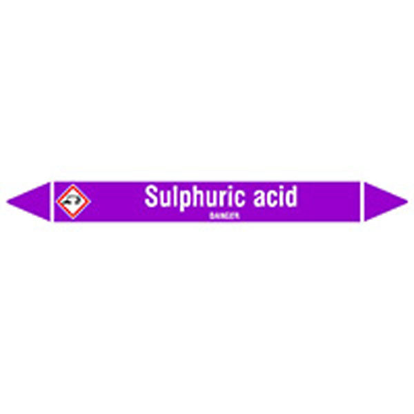 N007080 Brady White on Violet Sulphuric acid Clp Pipe Marker On Card