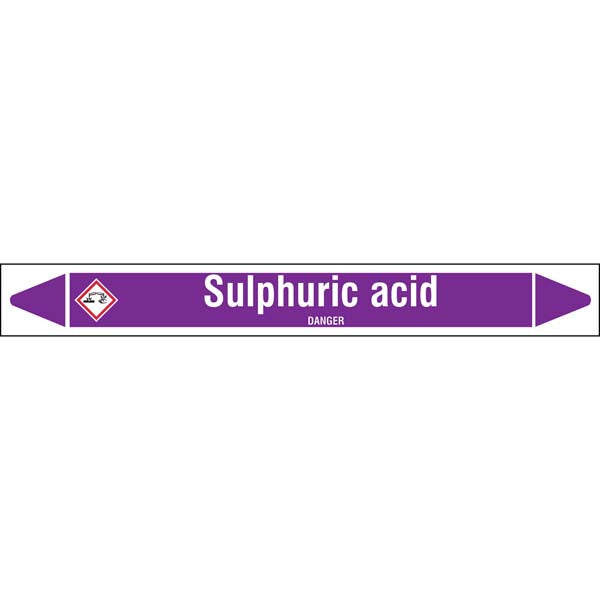 N007086 Brady White on Violet Sulphuric acid Clp Pipe Marker On Roll