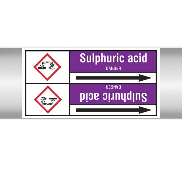 N007088 Brady White on Violet Sulphuric acid Clp Pipe Marker On Roll