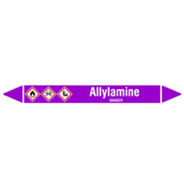 N007092 Brady White on Violet Allylamine Clp Pipe Marker On Card