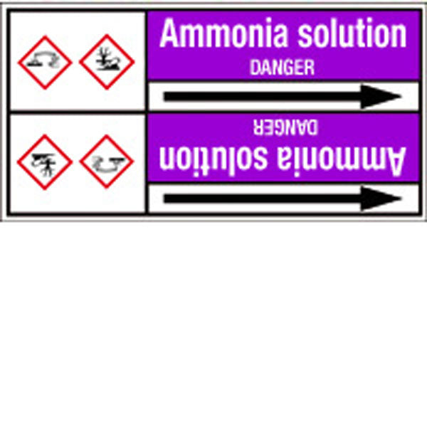 N007105 Brady White on Violet Ammonia solution Clp Pipe Marker On Roll