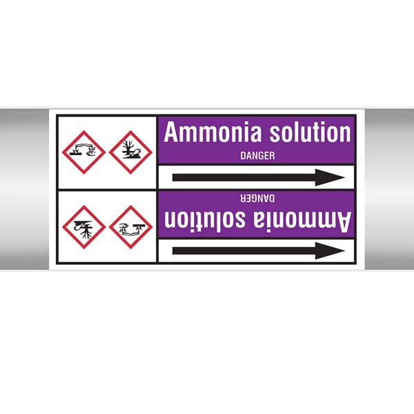 N007110 Brady White on Violet Ammonia solution Clp Pipe Marker On Roll