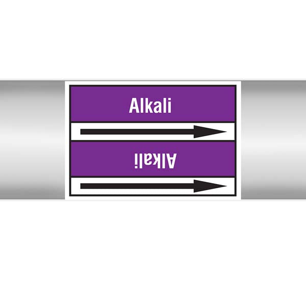 N007119 Brady White on Violet Alkali Clp Pipe Marker On Roll