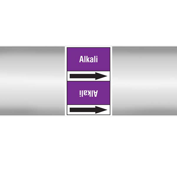N007120 Brady White on Violet Alkali Clp Pipe Marker On Roll