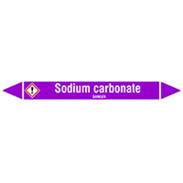 N007123 Brady White on Violet Sodium carbonate Clp Pipe Marker On Card