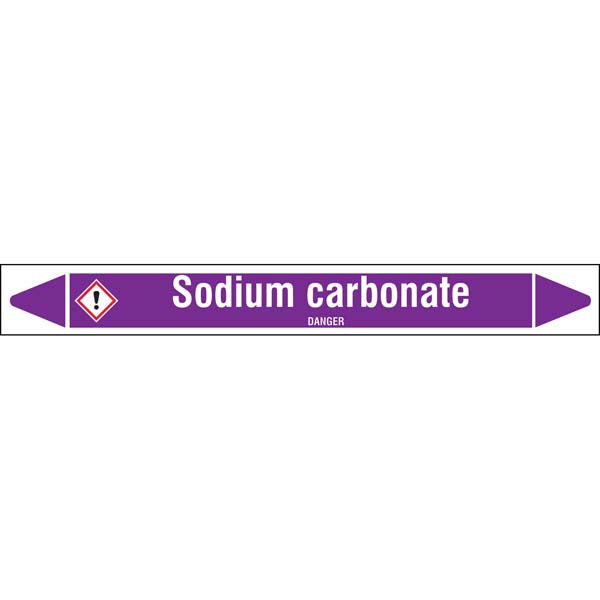 N007127 Brady White on Violet Sodium carbonate Clp Pipe Marker On Roll