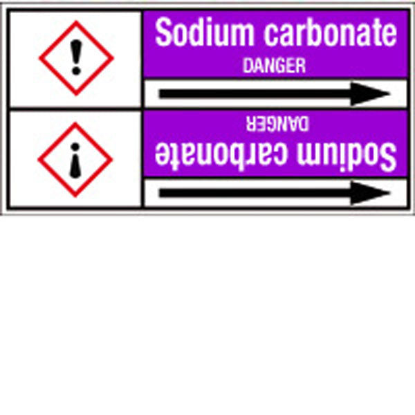 N007130 Brady White on Violet Sodium carbonate Clp Pipe Marker On Roll