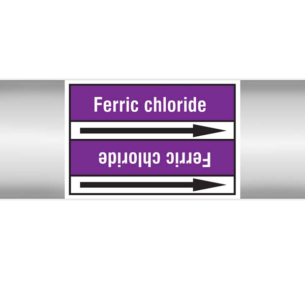 N007139 Brady White on Violet Ferric chloride Clp Pipe Marker On Roll