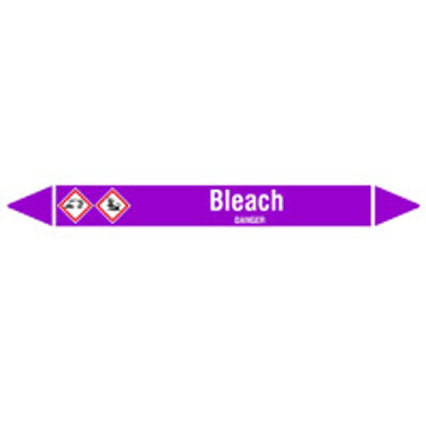 N007144 Brady White on Violet Bleach Clp Pipe Marker On Card