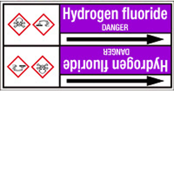 N007167 Brady White on Violet Hydrogen fluoride Clp Pipe Marker On Roll