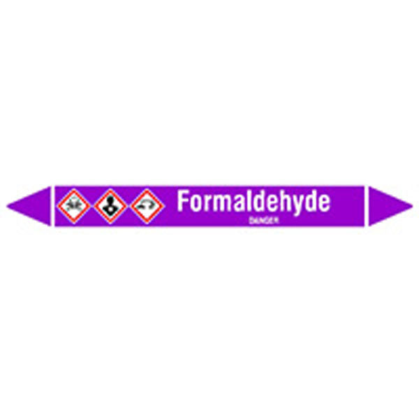N007177 Brady White on Violet Formaldehyde Clp Pipe Marker On Card