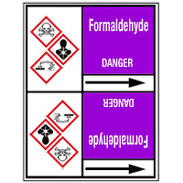 N007179 Brady White on Violet Formaldehyde Clp Pipe Marker On Roll