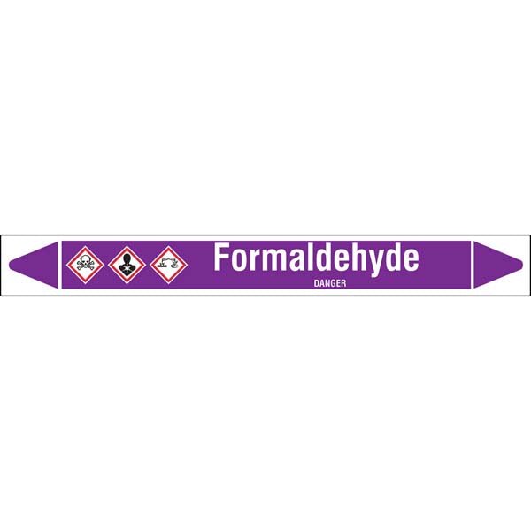 N007182 Brady White on Violet Formaldehyde Clp Pipe Marker On Roll