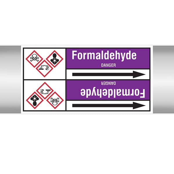 N007183 Brady White on Violet Formaldehyde Clp Pipe Marker On Roll