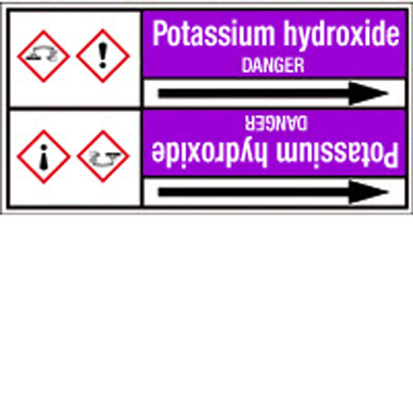 N007200 Brady White on Violet Potassium hydroxide Clp Pipe Marker On Roll