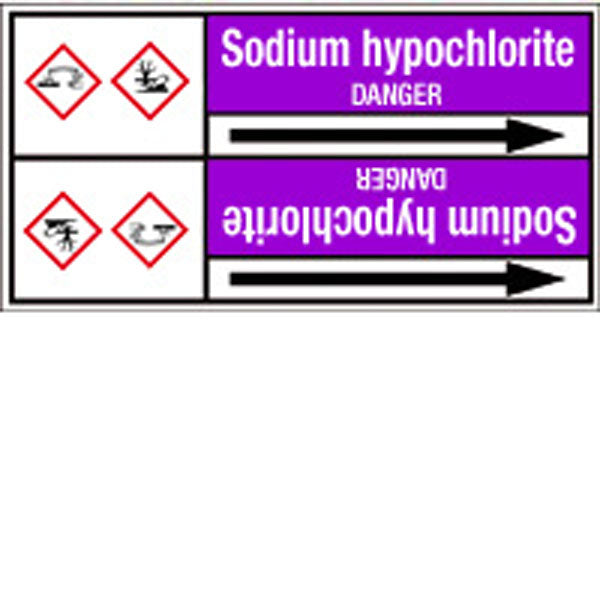 N007211 Brady White on Violet Sodium hypochlorite Clp Pipe Marker On Roll